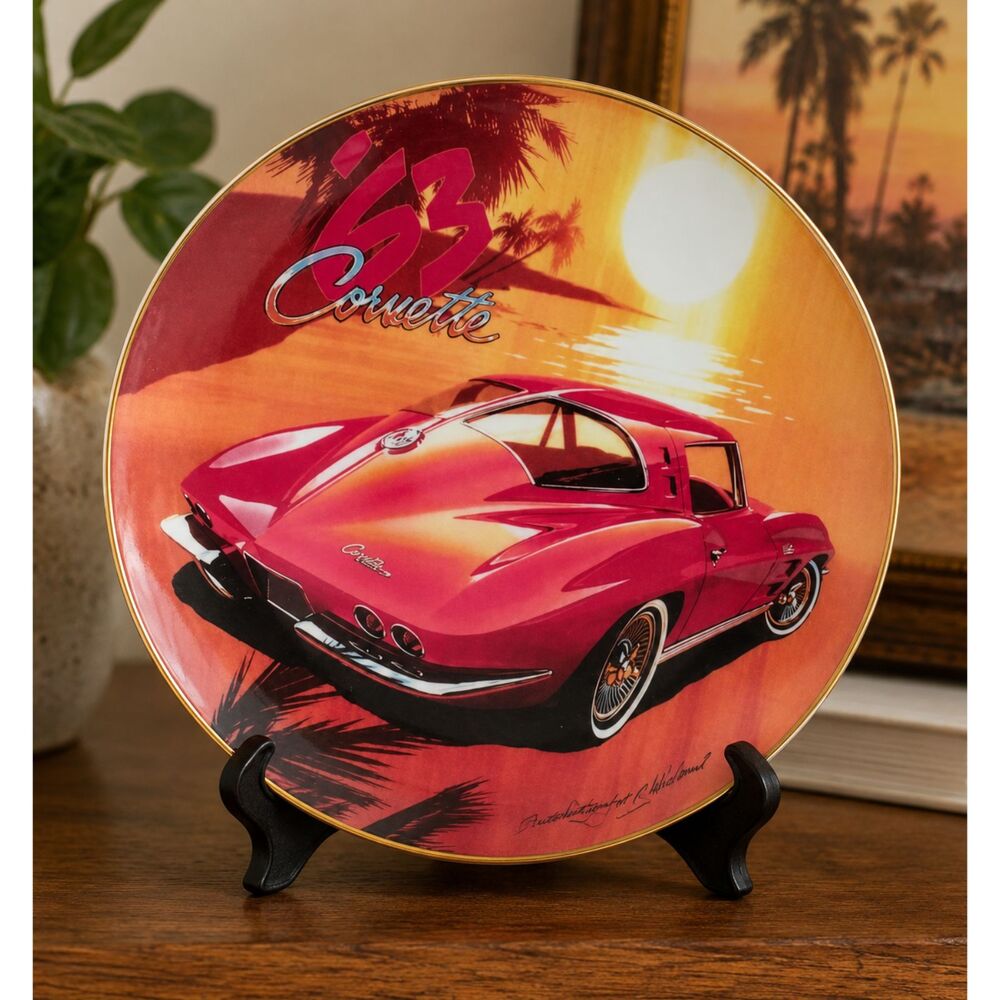 1963 Corvette Porcelain Plate by Donald R. Wieland
